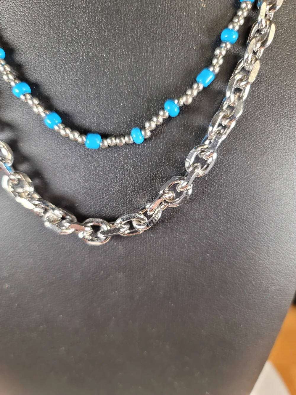 paparazzi Silver Layered Necklace with Turquoise Beads